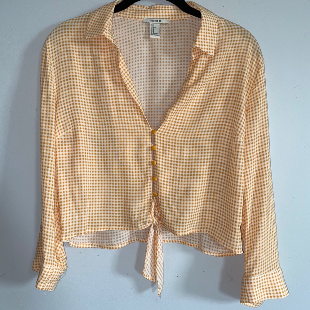 Yellow gingham top